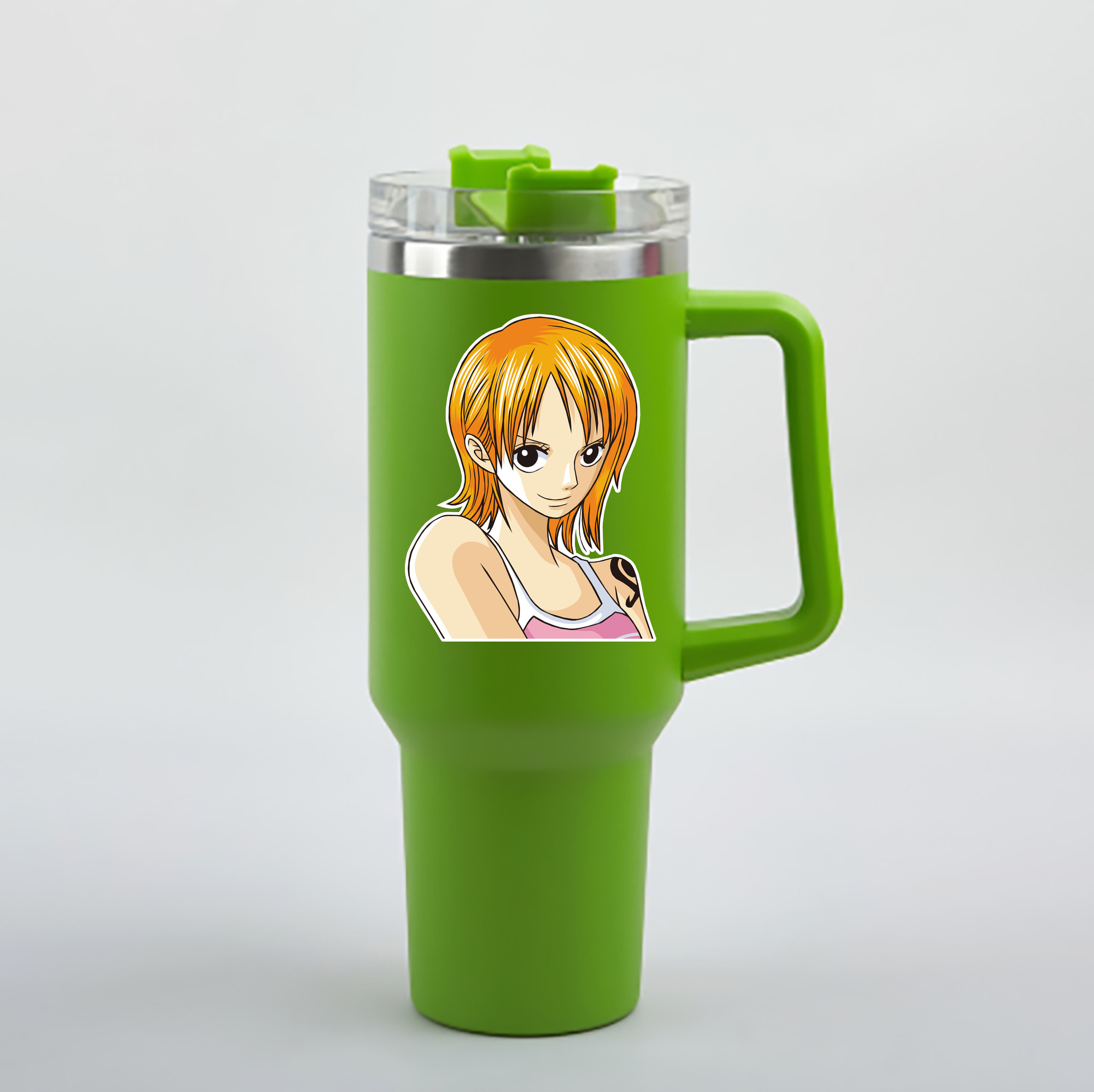 ワンピース ナミ ONE PIECE Nami 1200mL車用タンブラー - クリスタルステッカー（プラスチックストロー付き）